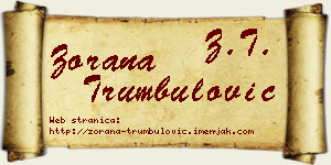 Zorana Trumbulović vizit kartica